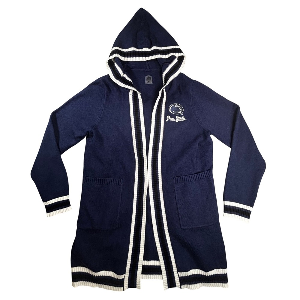 Gameday Couture Penn State Nittany Lions Hooded Cardigan Sweater Navy Blue XL
